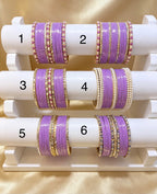 Lilac Statement Bangle Sets. 2.8"