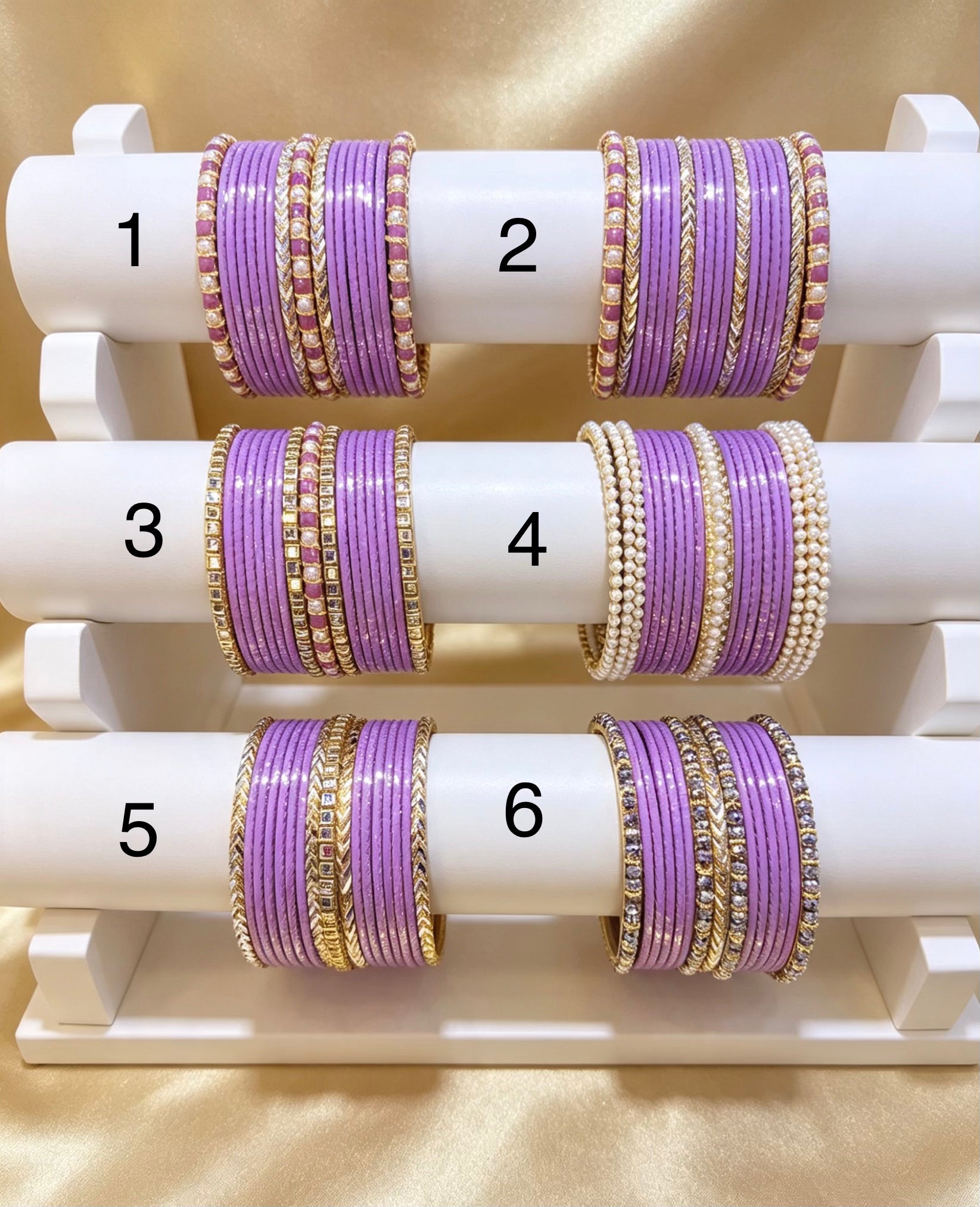Lilac Statement Bangle Sets. 2.8"