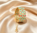 Mint Green Multi-Stone Openable cuff Bracelette