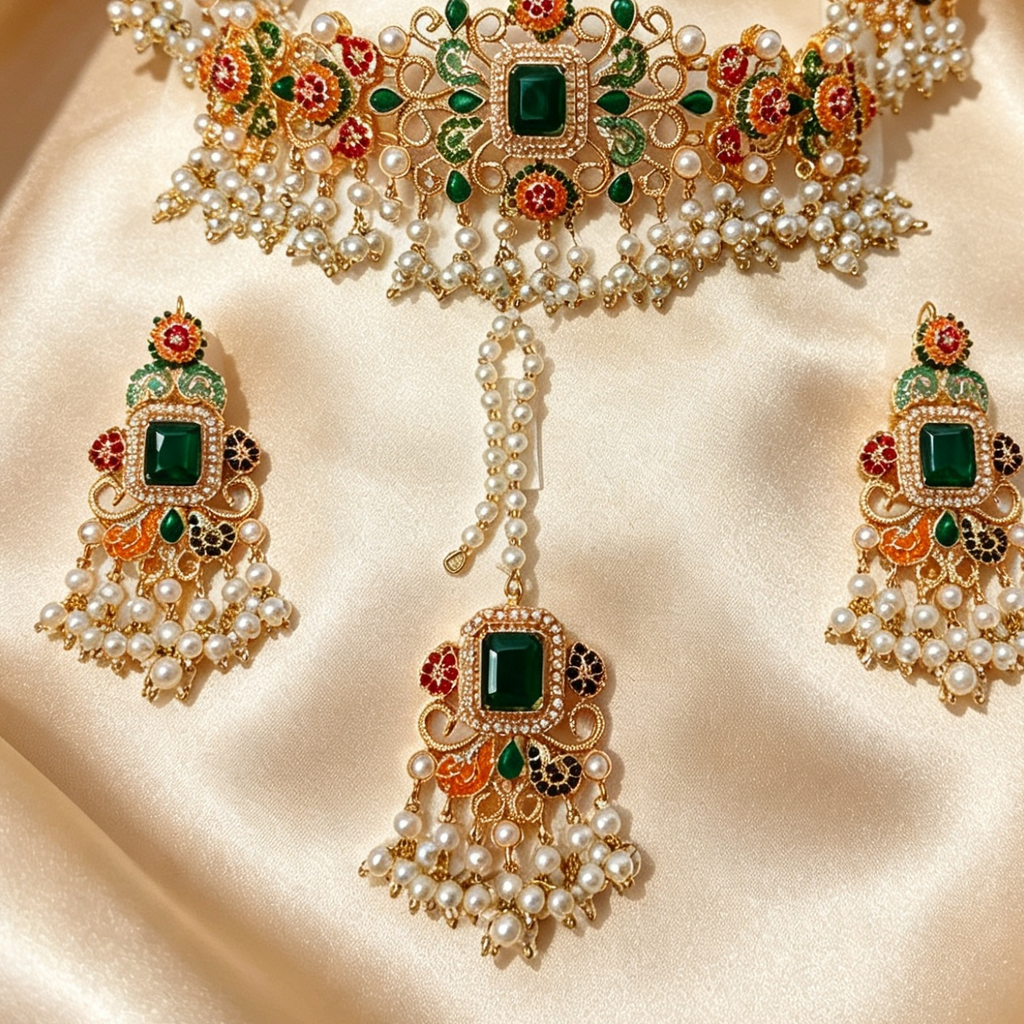 Royal Gardenia Choker Jewellery Set