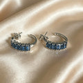 American Diamond Hoop Earrings