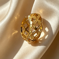 Gold-Plated Lattice Hoop Earrings