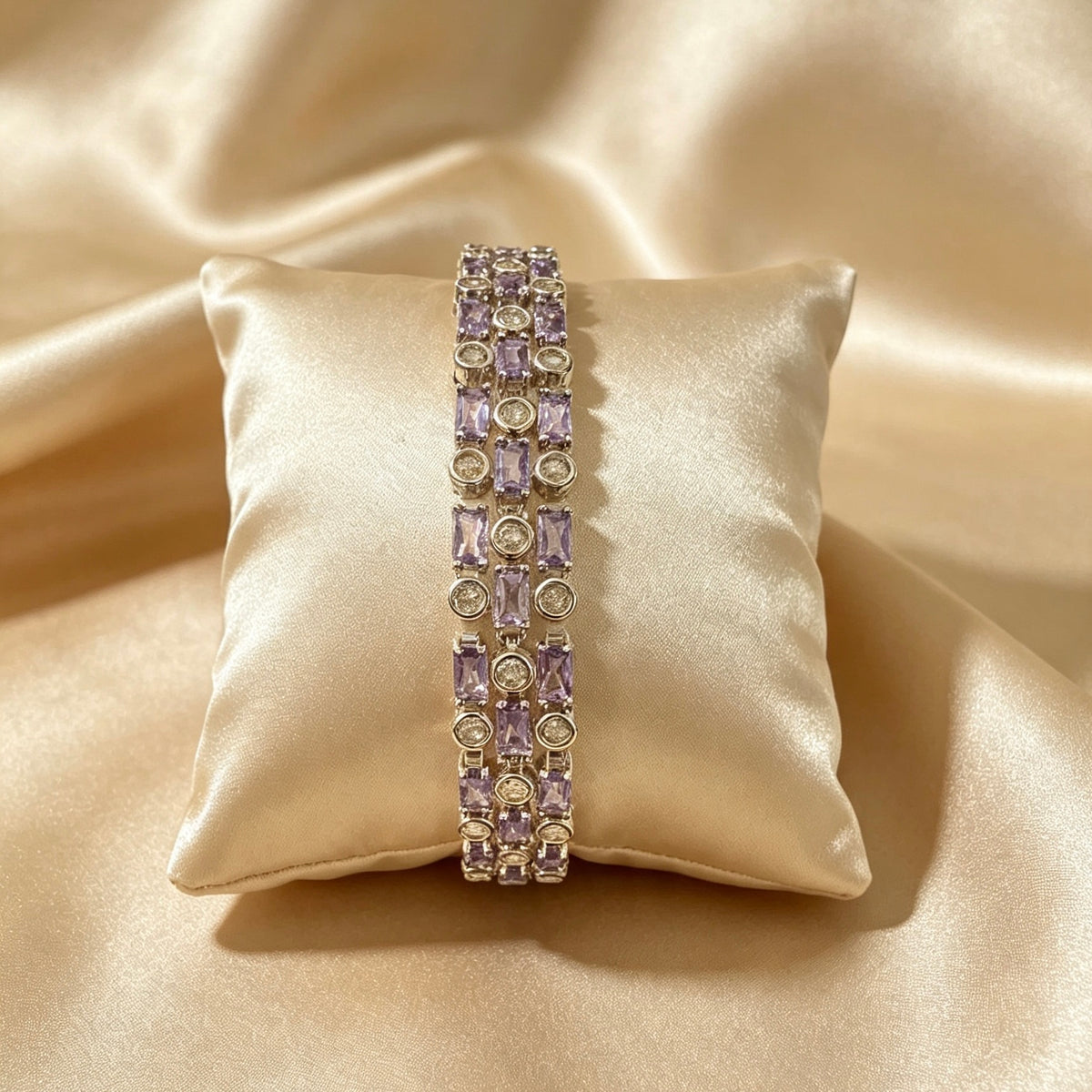 American Diamond Lilac Statement Braceletts