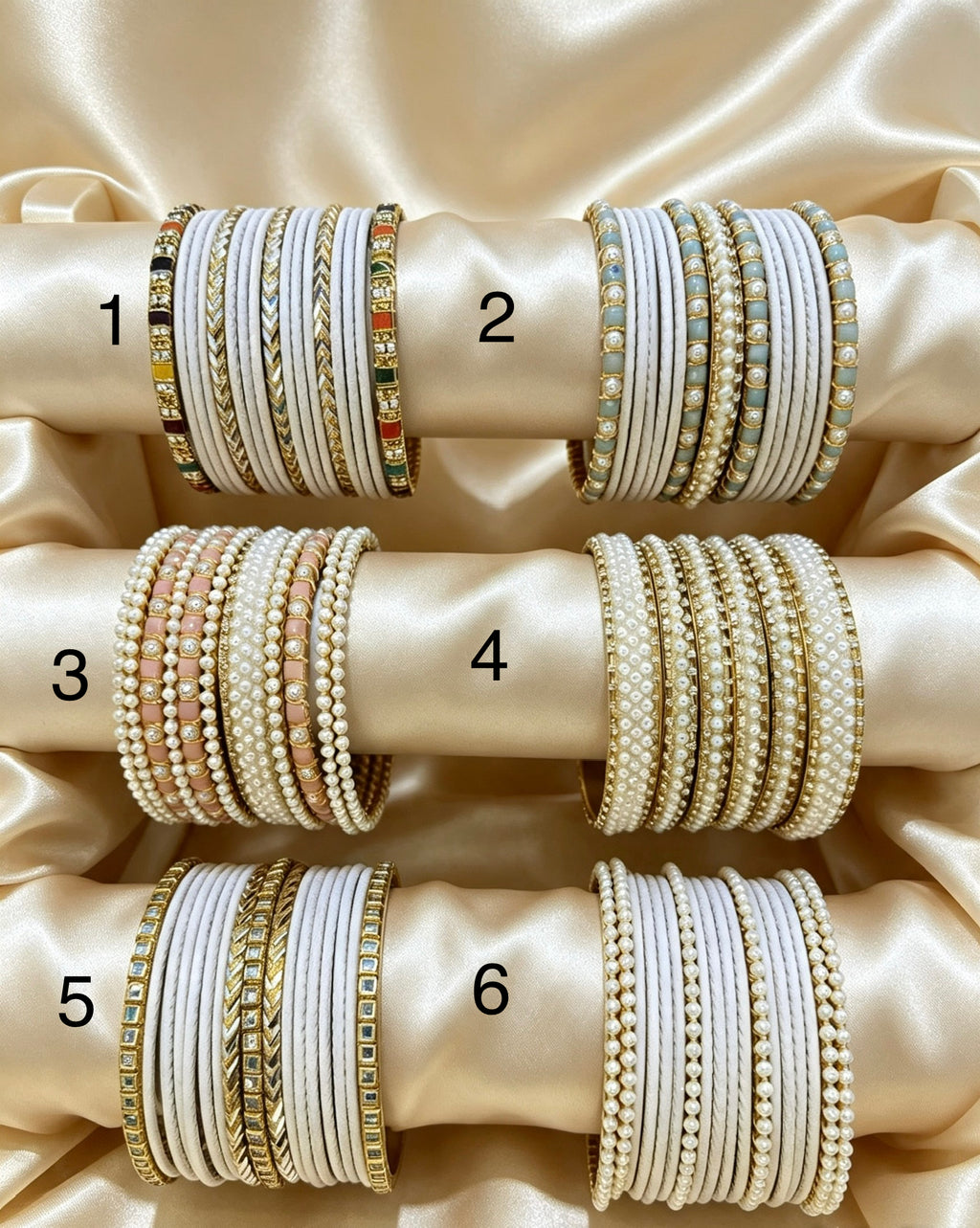 White Statement Bangle Sets 2.8"