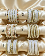 White Statement Bangle Sets 2.8"