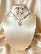 American Diamond Pink Statement Settoo