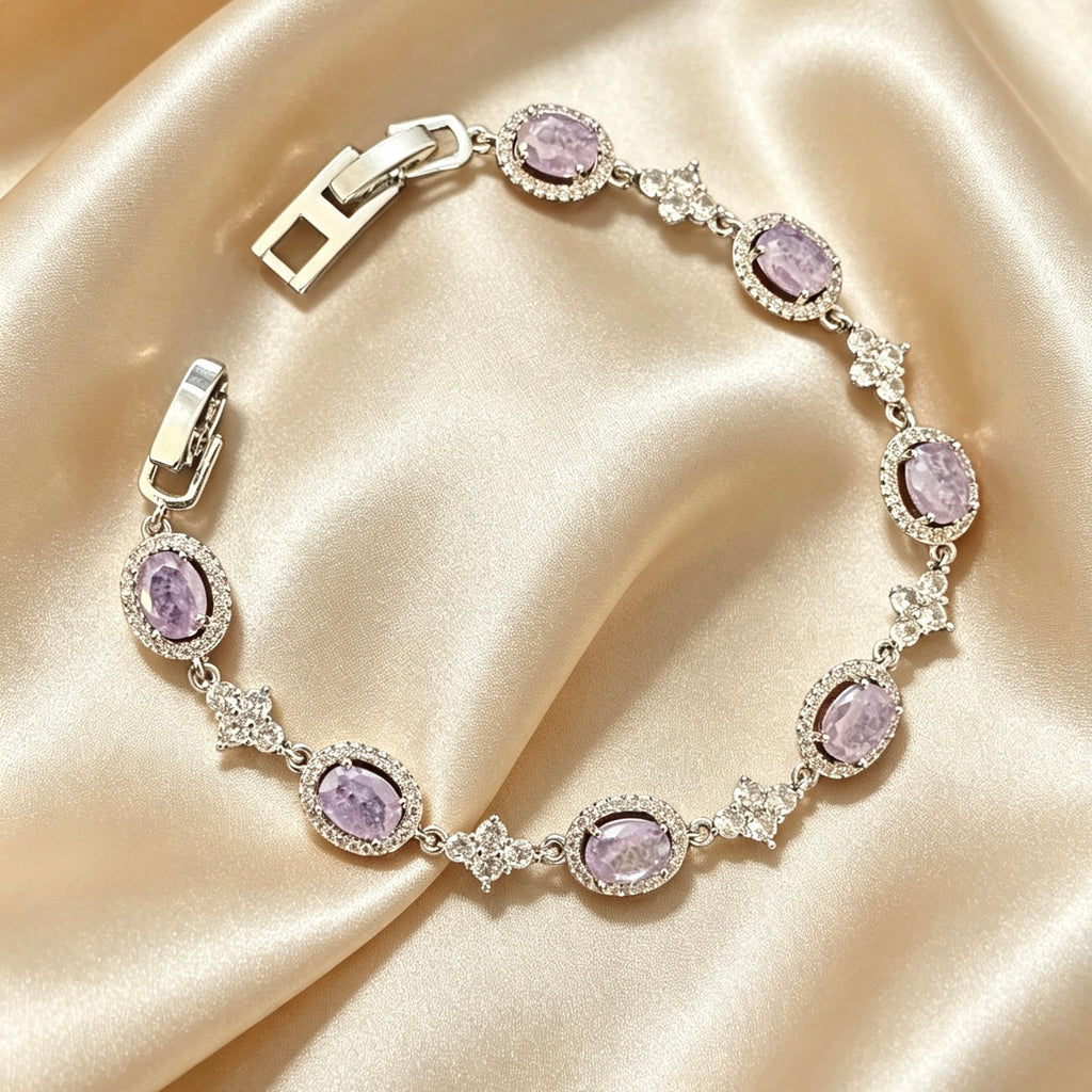 American Diamond Lilac Statement Braceletts