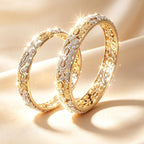 Gold & Silver Stone Bangle Set 2.10"