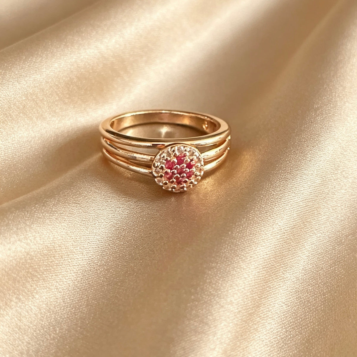 Gold & Black Onyx Zircon Ring