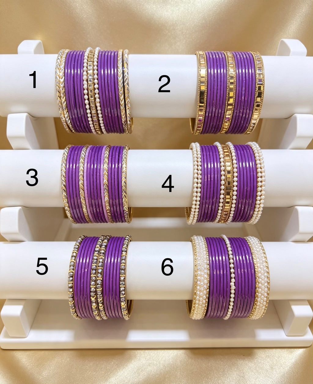Purple Statement Bangle Sets  2.8"