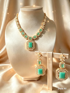 Celadon Radiance Mint & Gold Jewellery Set