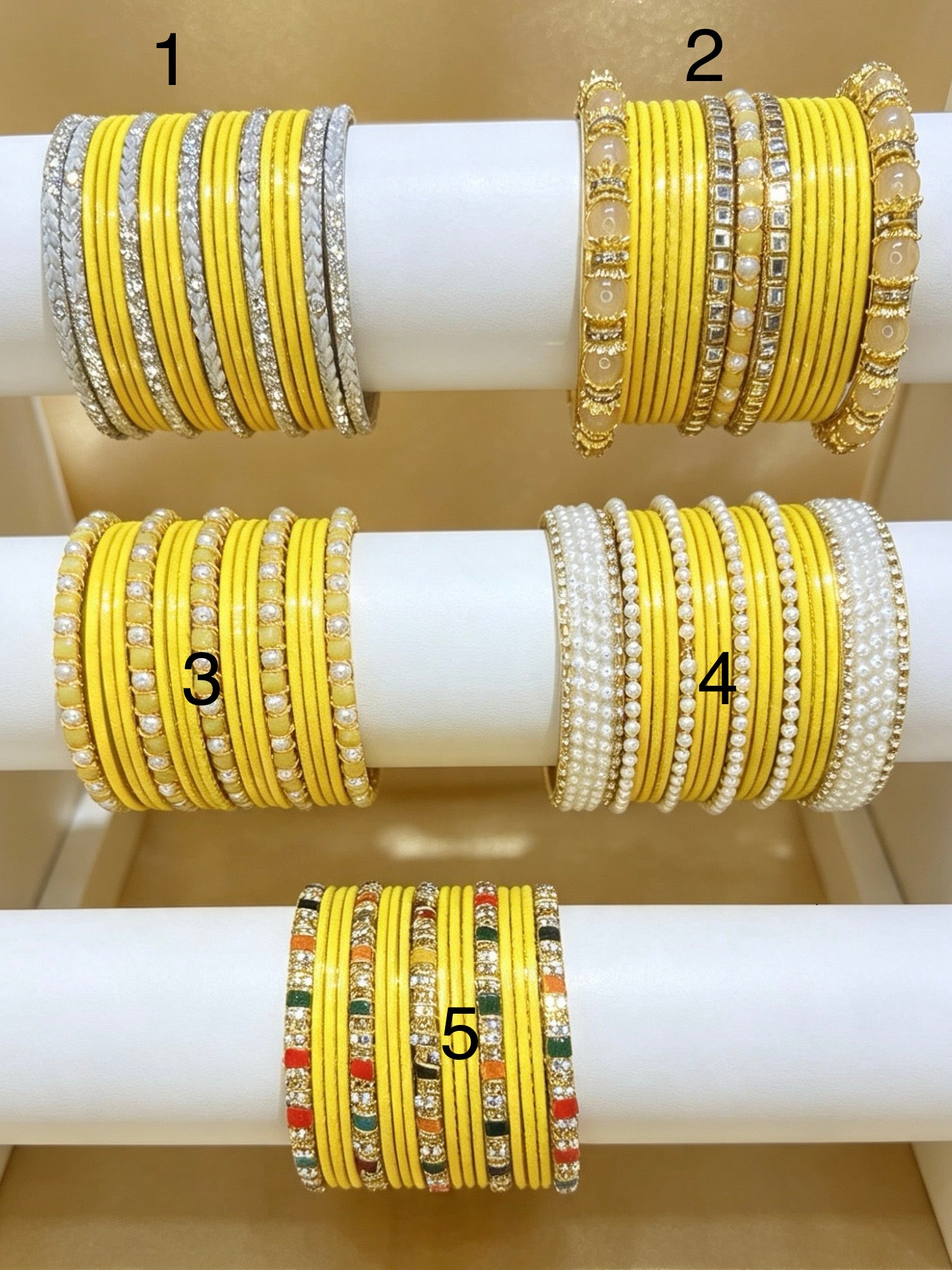 Yellow Statement Bangles   2.6"