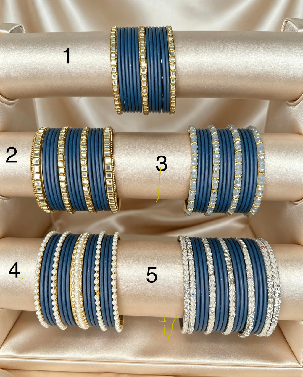 Teal Statement Bangle Set   2.6"