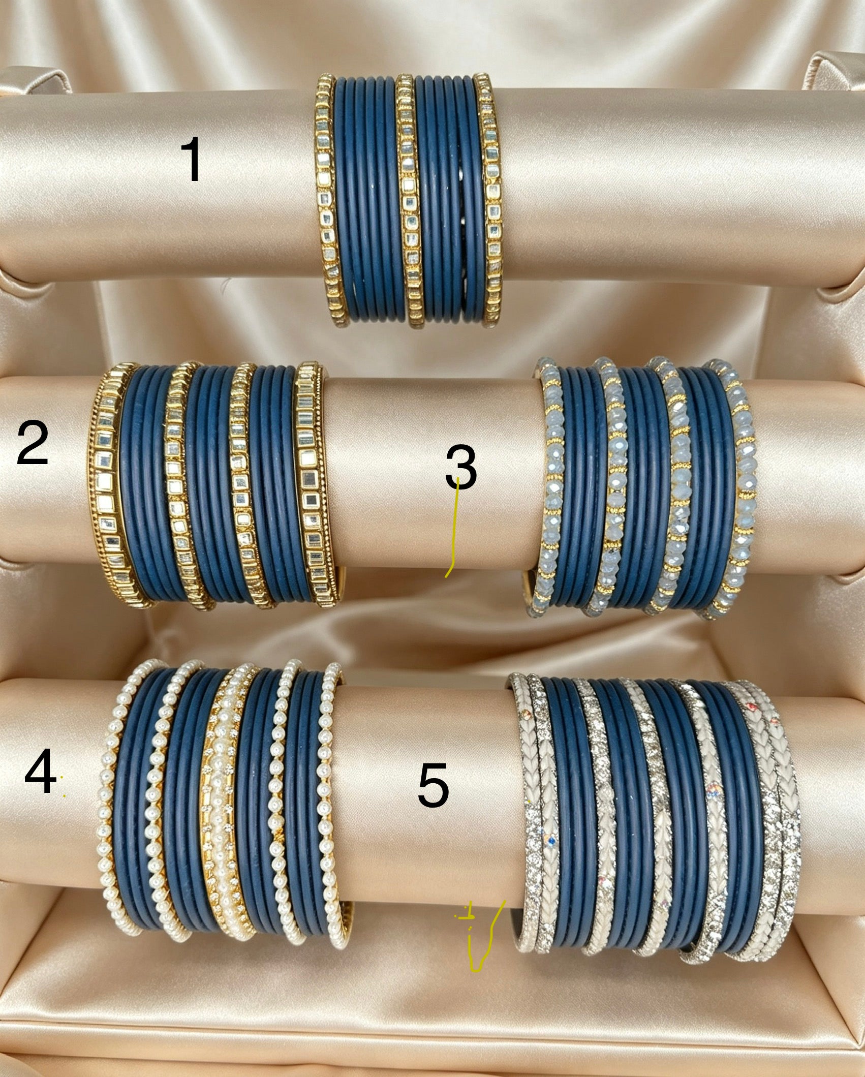 Teal Statement Bangle Set   2.6"
