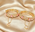 Rose Pink Gold Openable Kara Pair