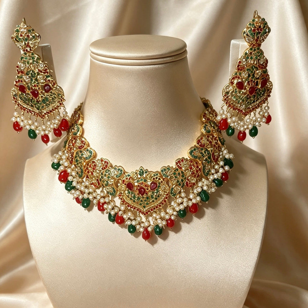 Bridal Red/Green Statement set
