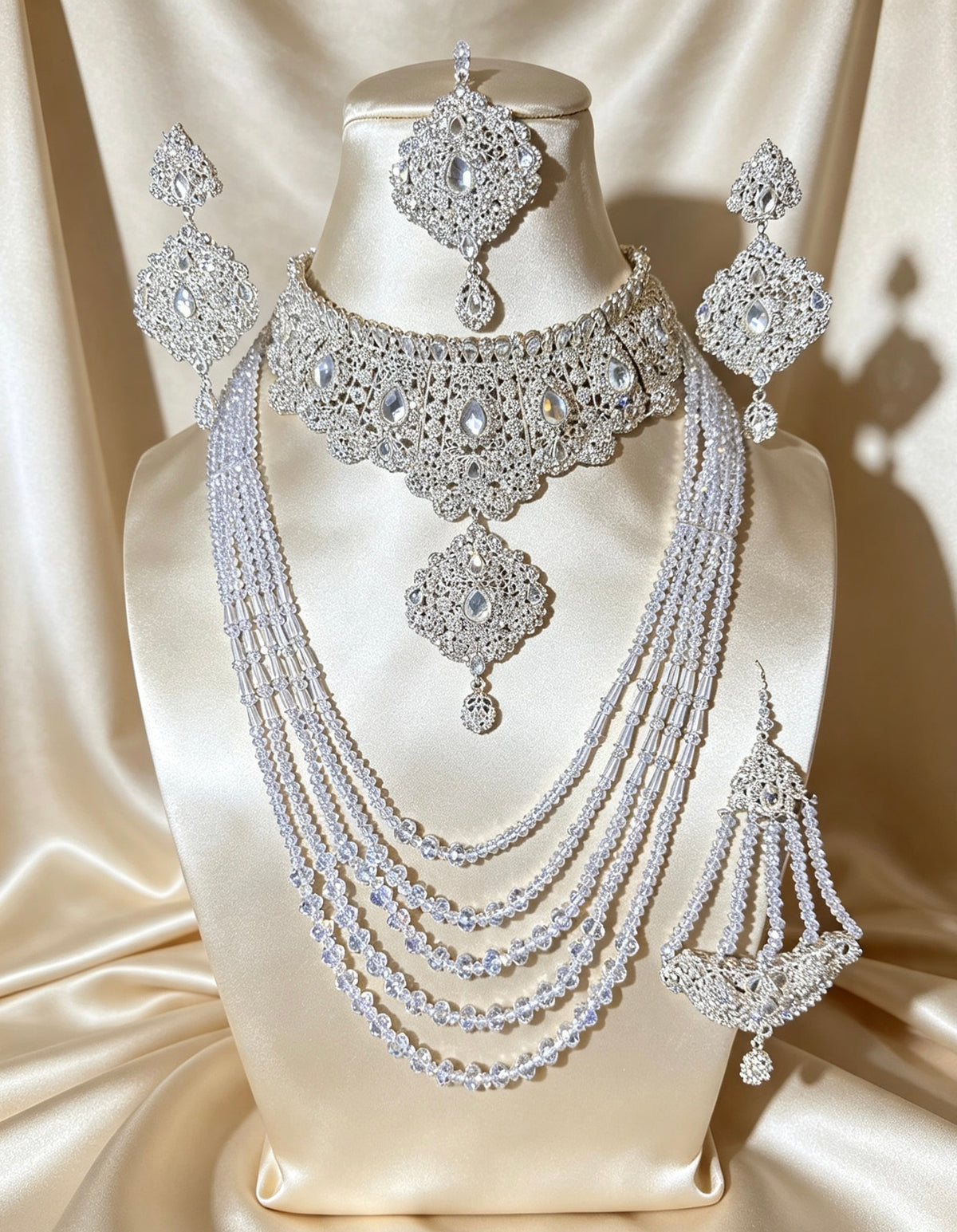 Silver Statement Bridal Set