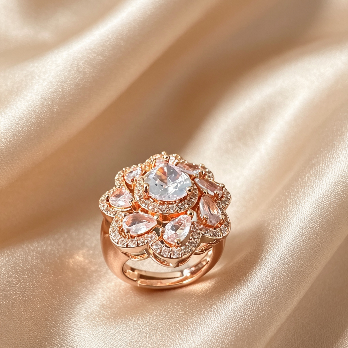 Blossom Gleam Ring  (Adjustable)