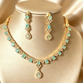 American Diamond Mint Gold Set