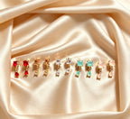 American Diamond Dainty Square Tear Drop Earrings
