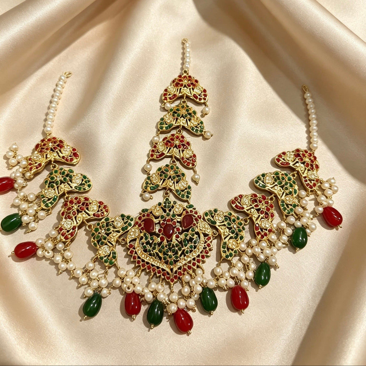 Bridal Red/Green Statement set