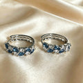 Sterling American Diamond Hoop Earrings