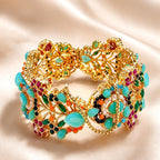 Royal Gardenia Gemstone Cuff   (Openable).   2.4"-2.8"