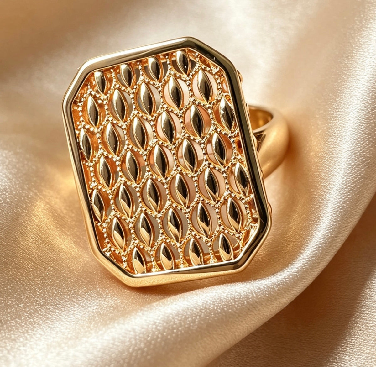 Large Gold-Tone Signet Rings