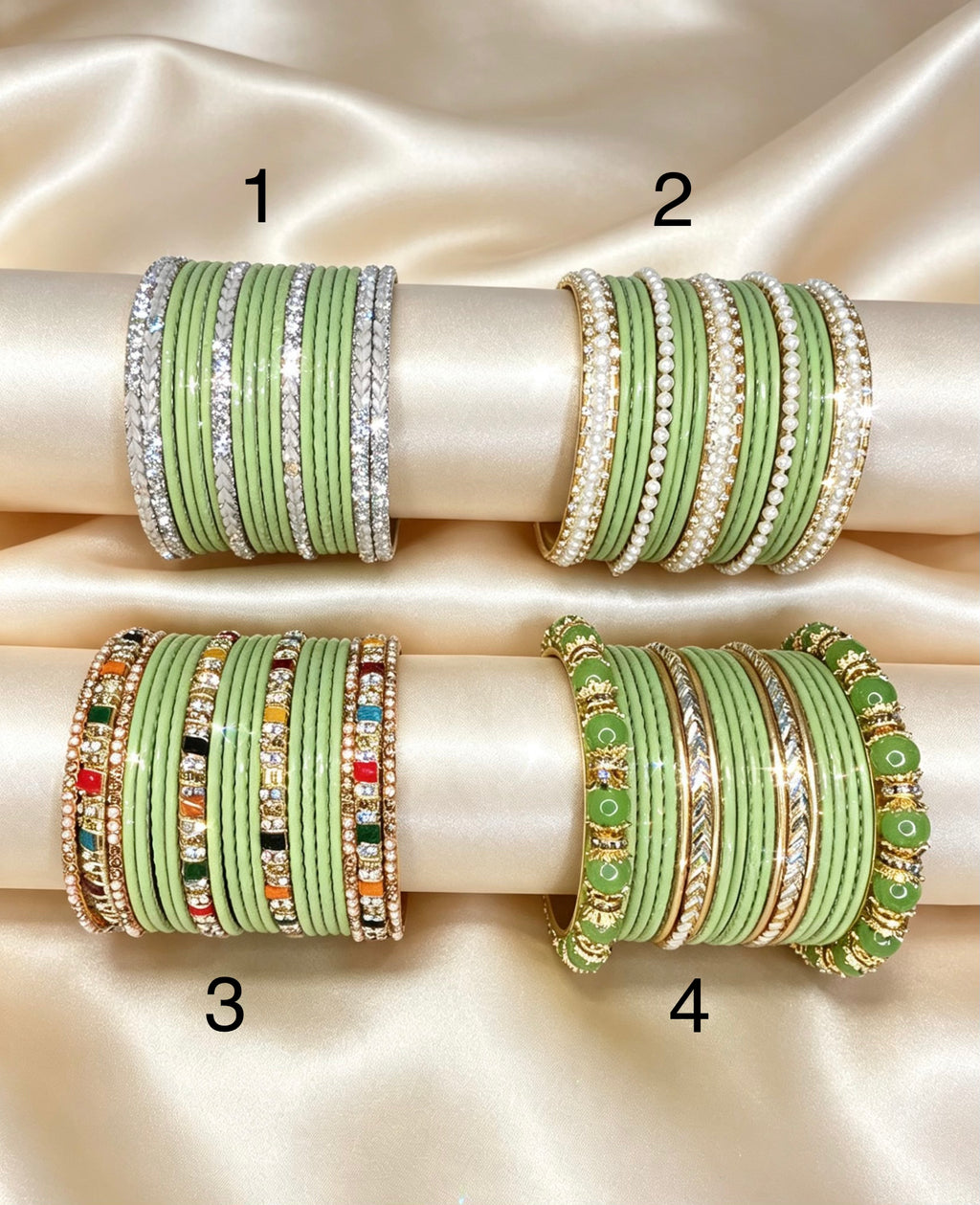 Mint Statement Bangle Sets   2.6"