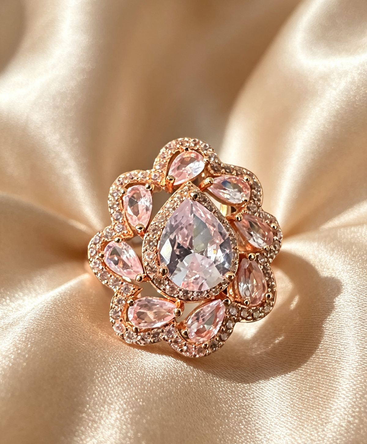 Blossom Gleam Ring  (Adjustable)