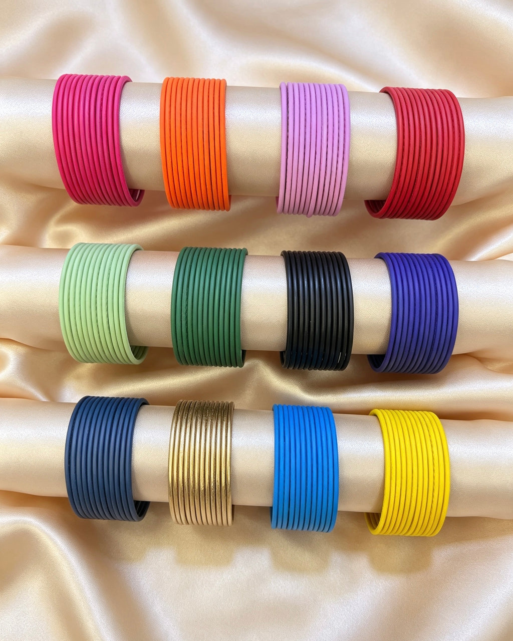 Plain  Matt metal coloured bangles 2.8"