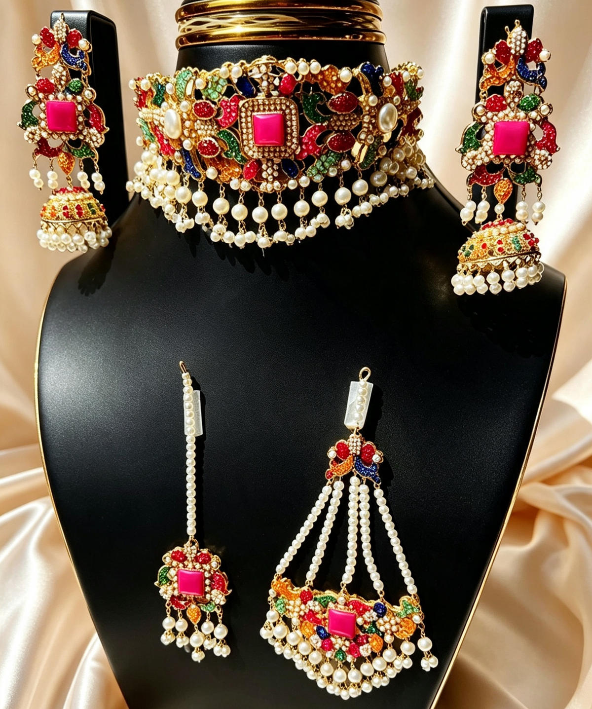Bright Pink Bridal Set
