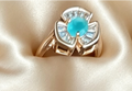 Blue Blossom Gleam Cubic Zirconia Ring  (Adjustable)