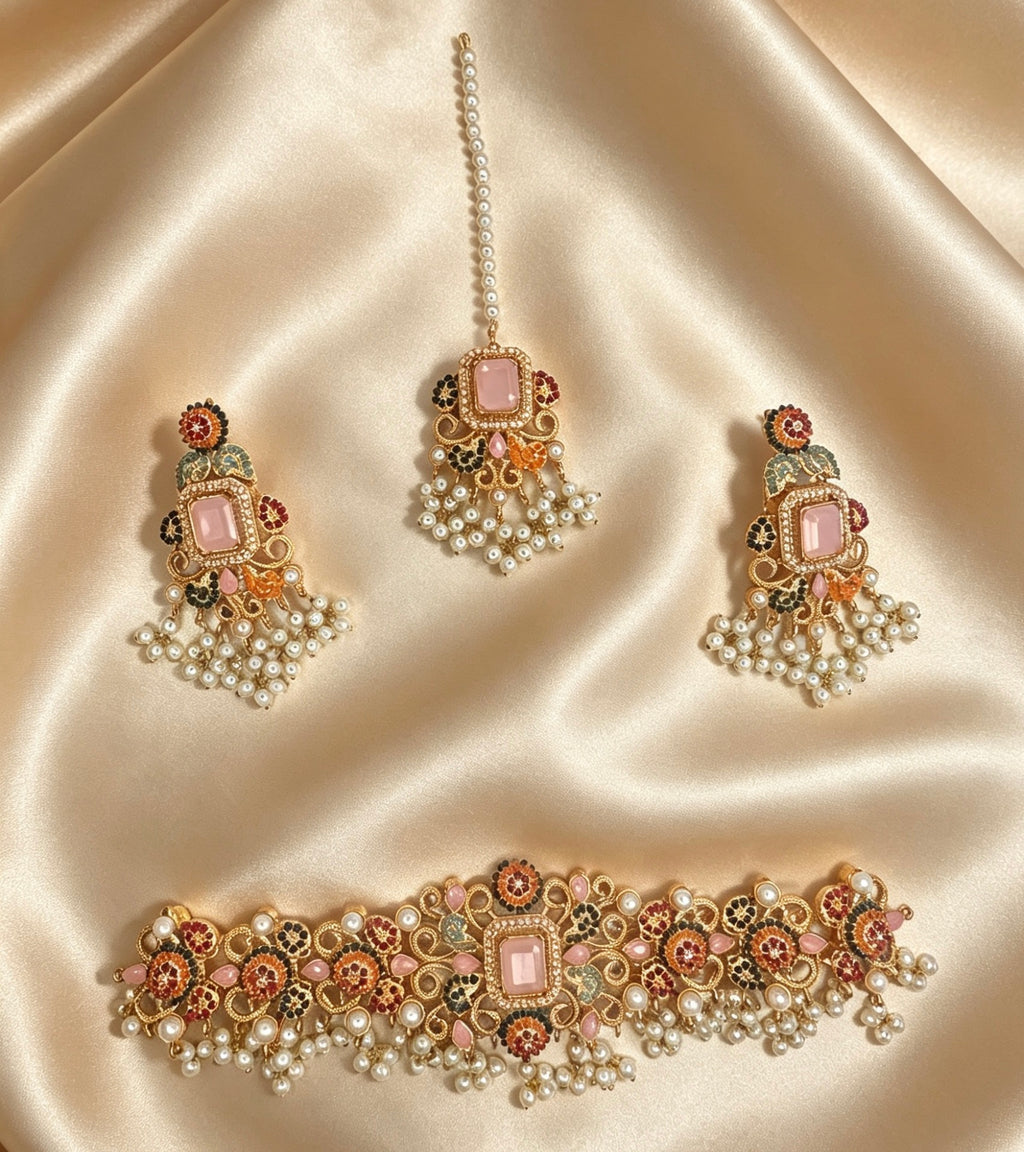 Royal Gardenia Choker Jewellery Set