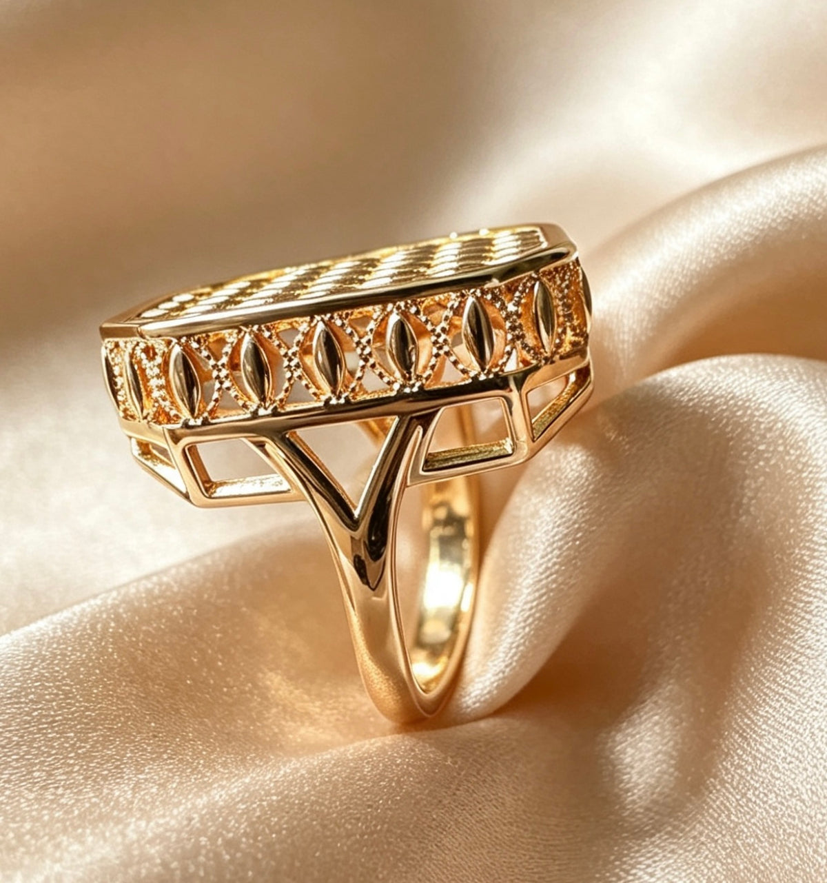 Large Gold-Tone Signet Rings