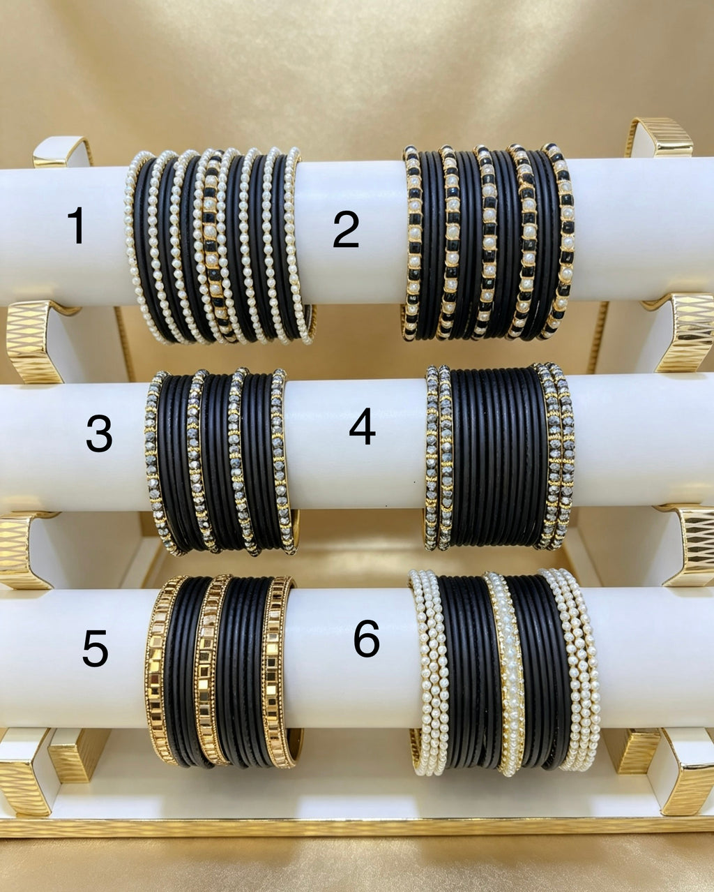 Black Statement Bangles   2.8"