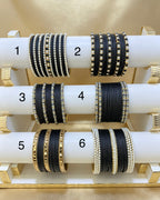 Black Statement Bangles   2.8"