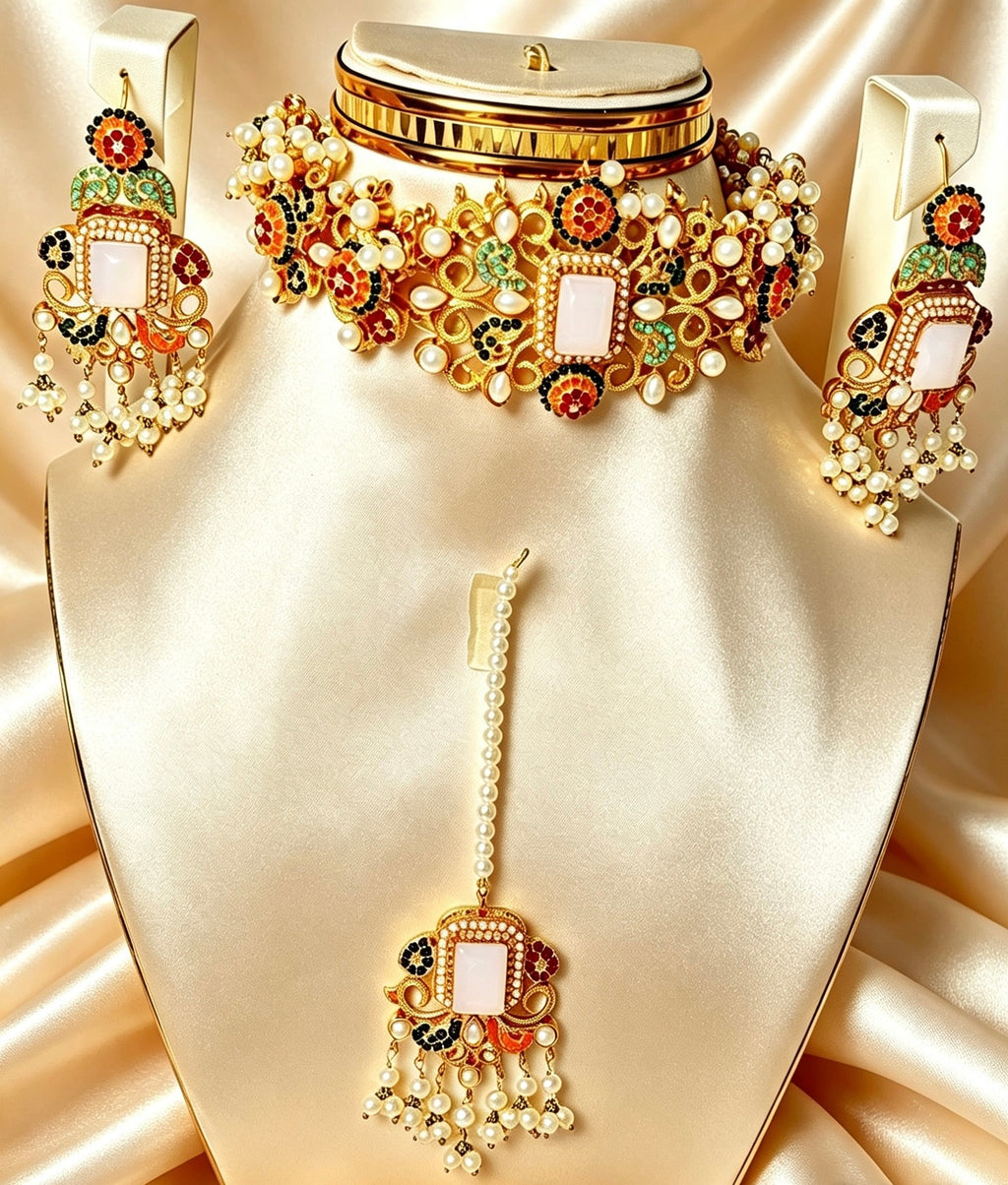 Royal Gardenia Choker Jewellery Set