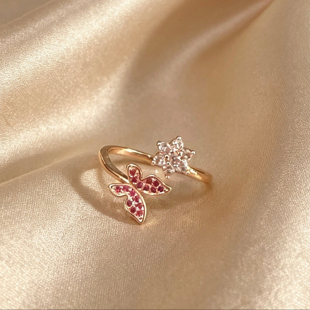 Butterfly & Flower Ring