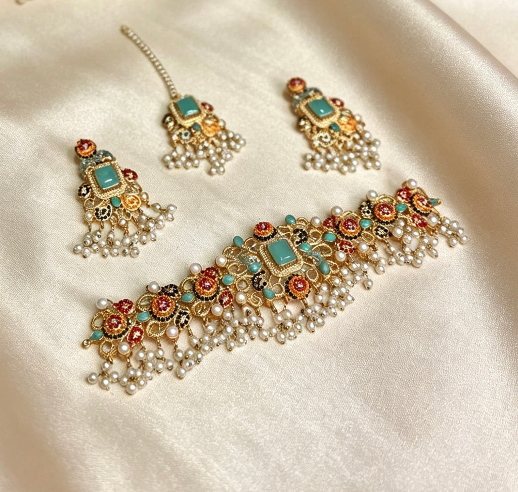 Royal Gardenia Choker Jewellery Set