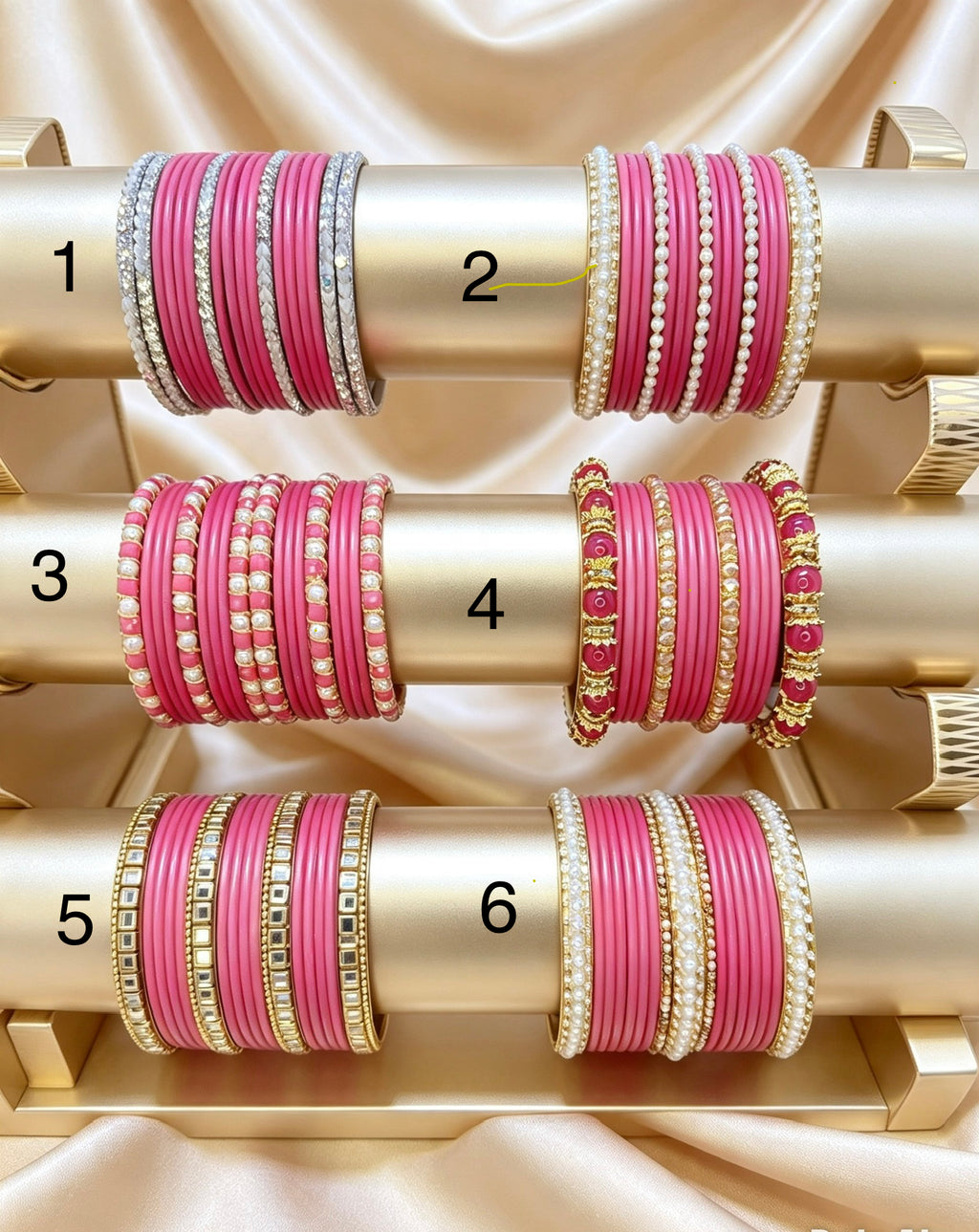 Bright Pink Statement Bangle Sets  2.6"