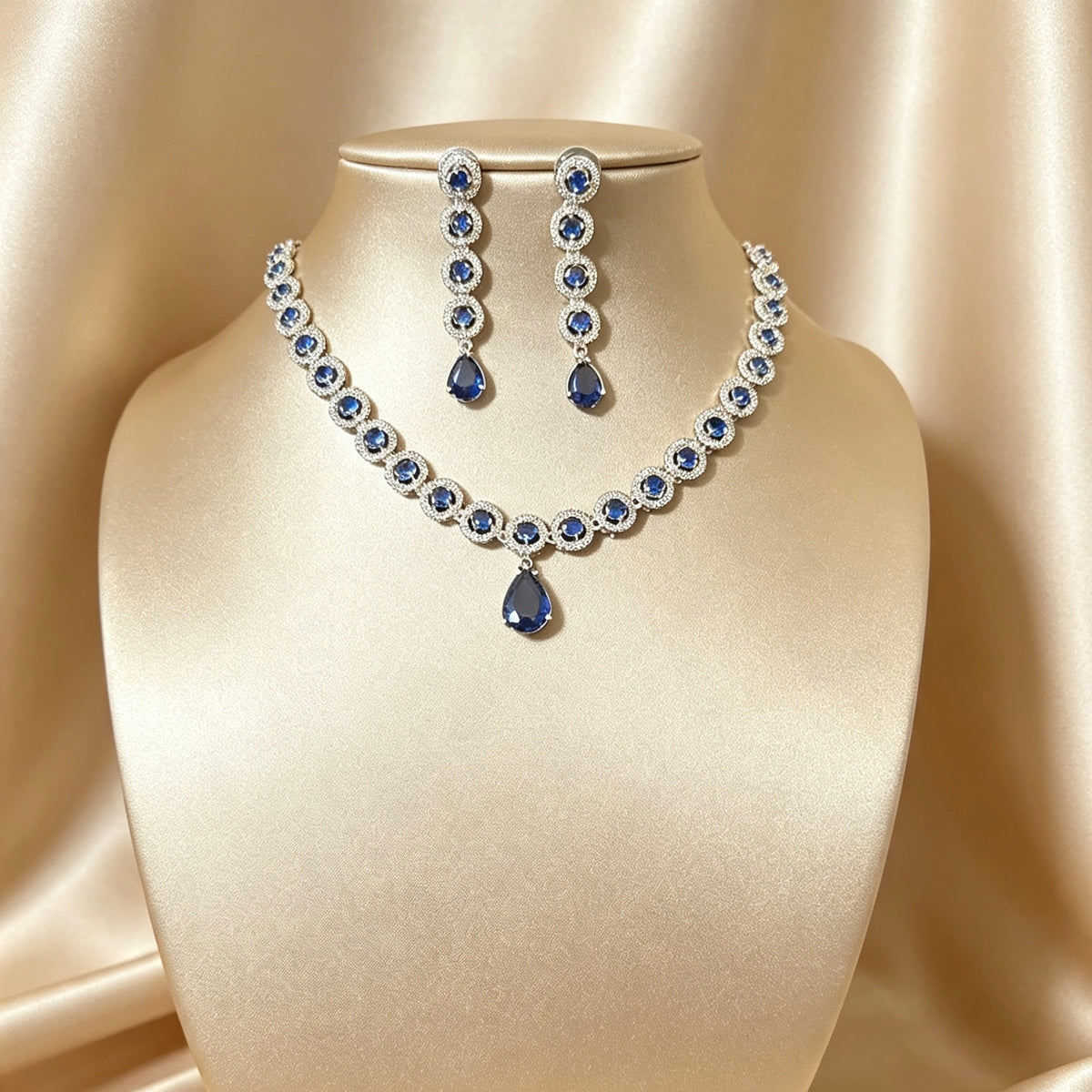 American Diamond Navy Set