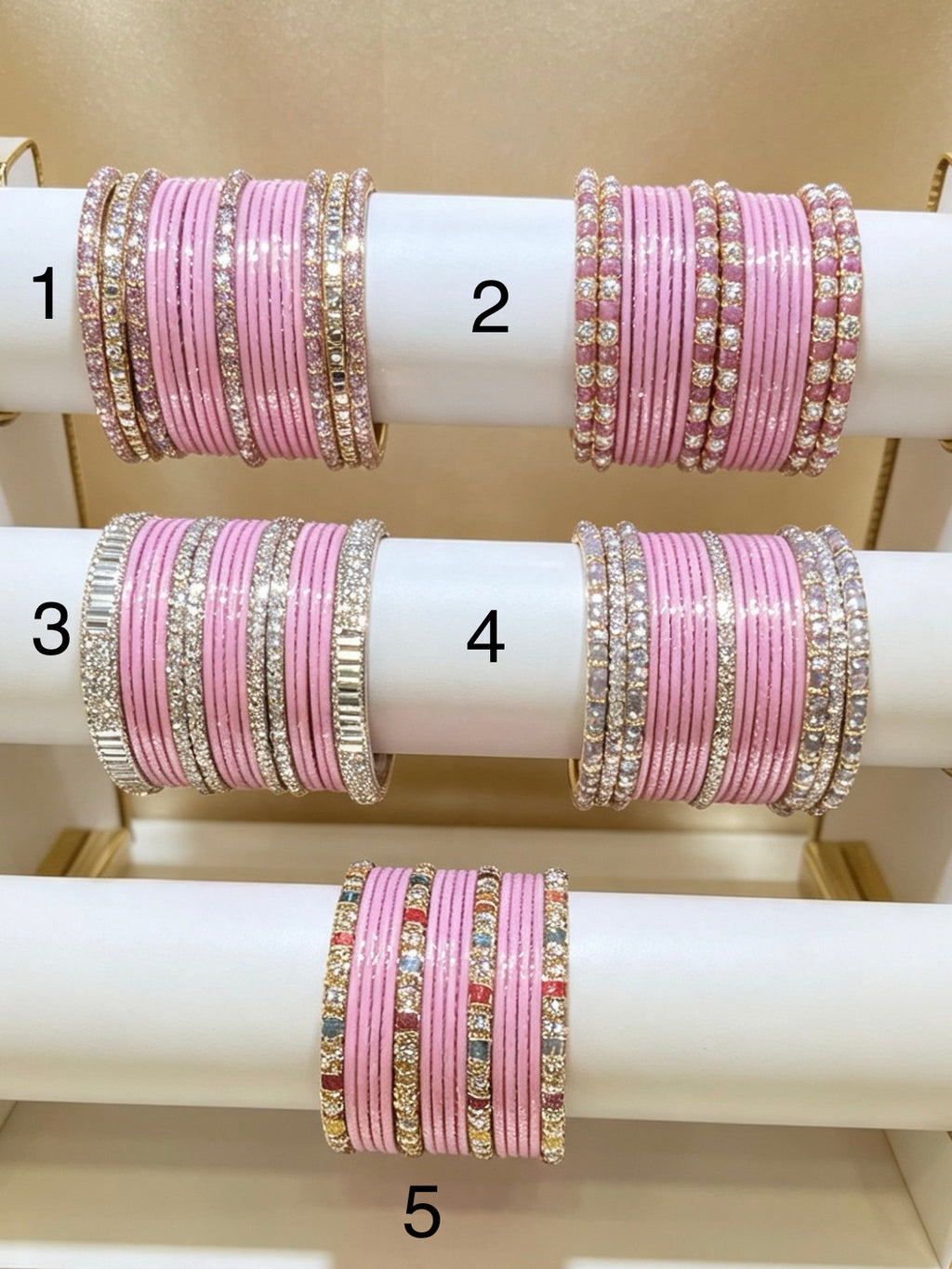 Baby Pink Statement Bangles   2.6"