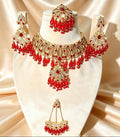 Ruby Red Beaded Bridal Set