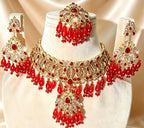 Ruby Red Beaded Bridal Set