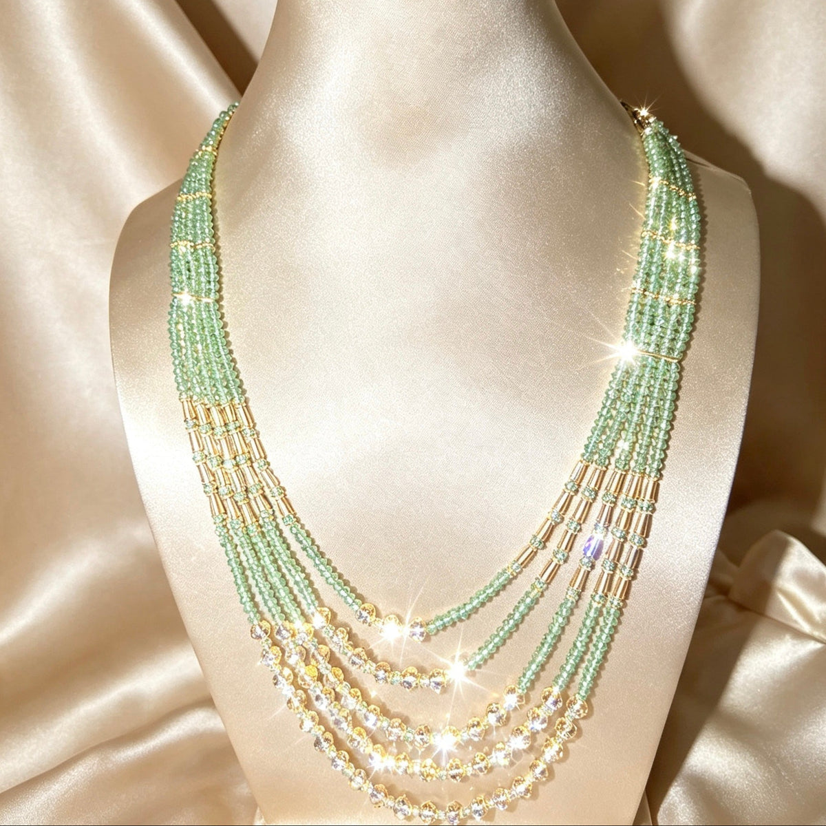 Mint Peacock Statement Bridal Set