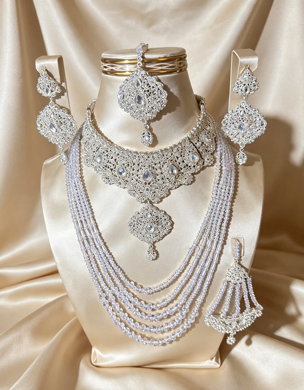 Silver Statement Bridal Set