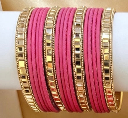 Dusty Pink Statement Bangles  2.8"