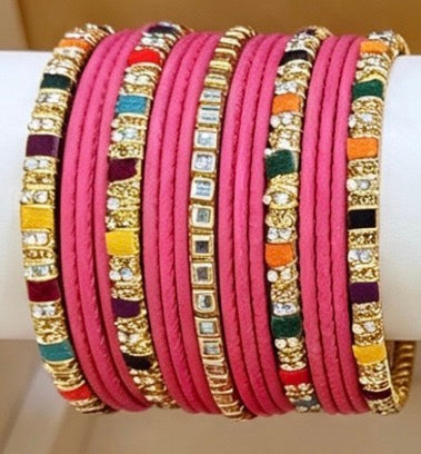 Dusty Pink Statement Bangles  2.8"