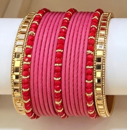 Dusty Pink Statement Bangles  2.8"